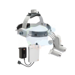 Осветитель медицинский налобный ML4 LED на шлеме. Проводной блок mPack. Бинокулярная лупа на выбор. 