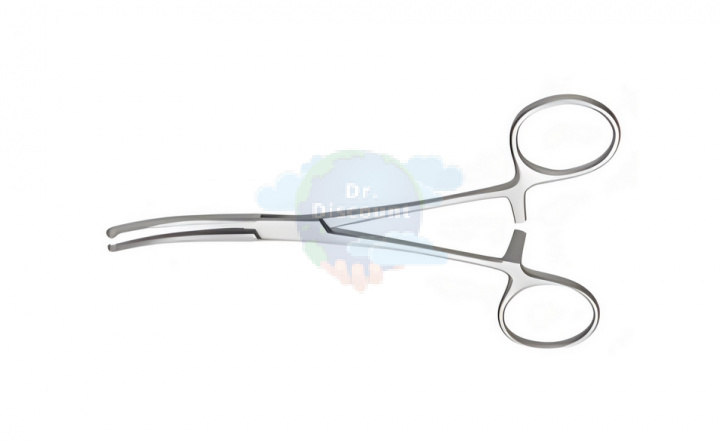Зажим Kocher-Ochsner гемостатические, 1x2 зуба, изогнутые, 14 см