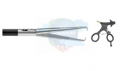 Щипцы-пулёвки Tenaculum, бранши 35 мм, 1х1 зуб, 2 подвижные бранши, 5 мм, 330 мм, с отключаемой кремальерой
