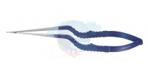 Микроножницы с байонетной ручкой 1 типа, острым мини-кончиком, изогнутым лезвием 8,3 мм, прямые, общ. длина 180 мм, раб. длина 77 мм